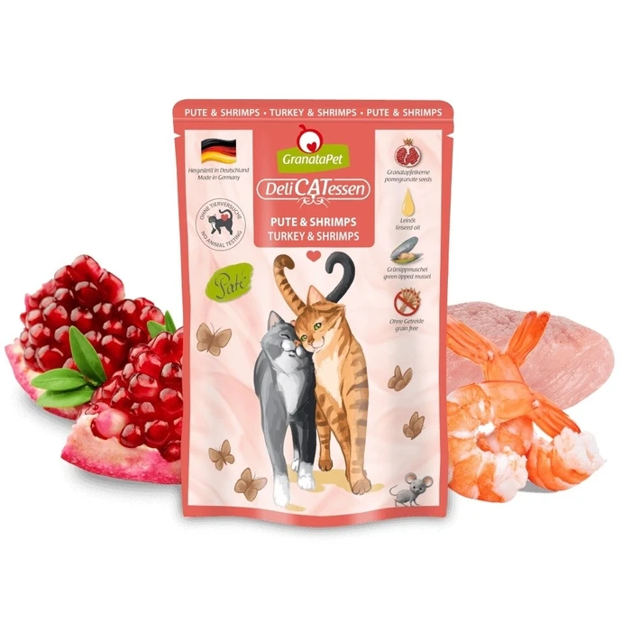 Υγρή Τροφή Γάτας Granata Pet DeliCATessen Turkey and shrimps 85g