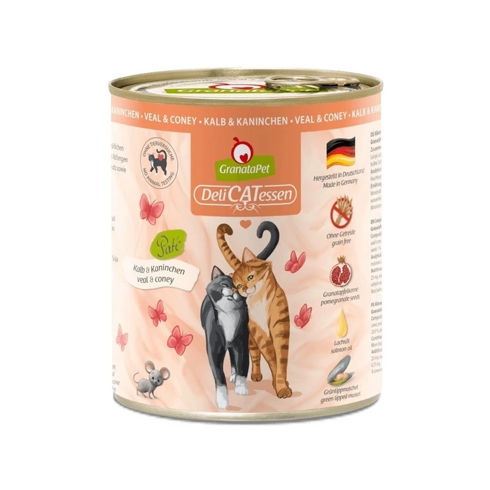 Υγρή Τροφή Γάτας Granata Pet DeliCATessen Veal and coney 800g