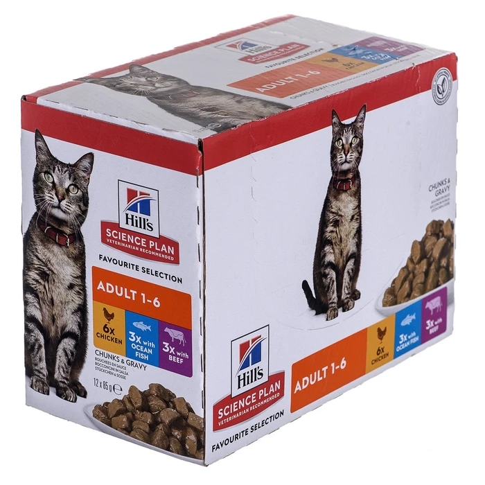 Υγρή Τροφή Γάτας Hill's Feline Adult Multipack Classic - saszetka 12x85g