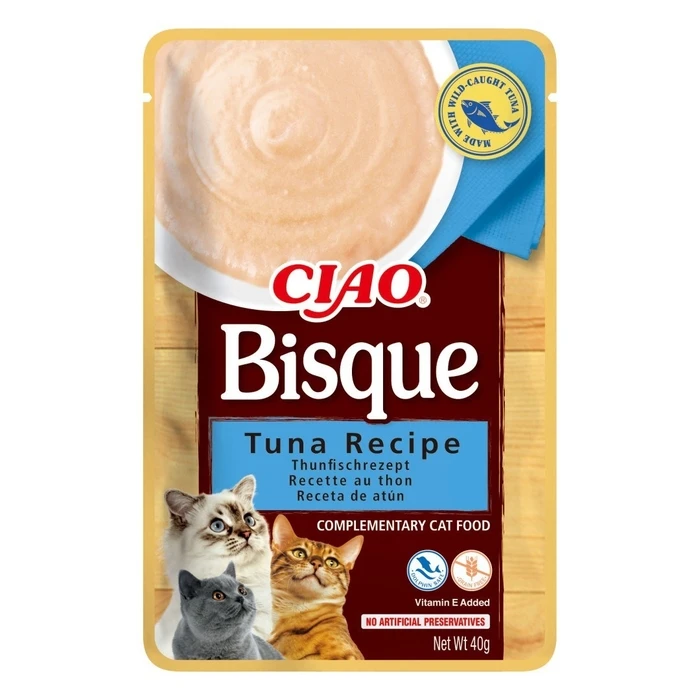 Υγρή Τροφή Γάτας Inaba Ciao Bisque Creamy soup with tuna, chicken, beef and salmon 24x40g