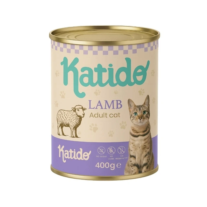 Υγρή Τροφή Γάτας Katido Lamb 400g