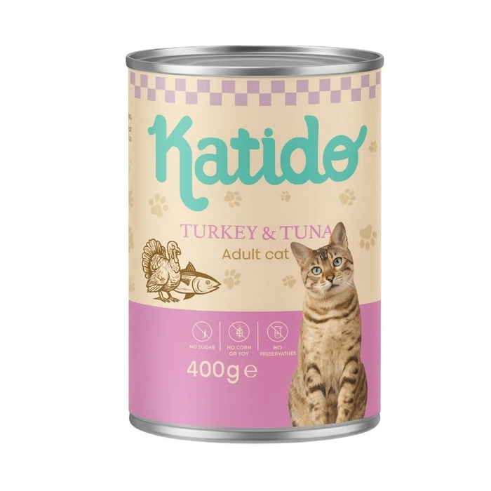 Υγρή Τροφή Γάτας Katido Turkey with tuna 400g