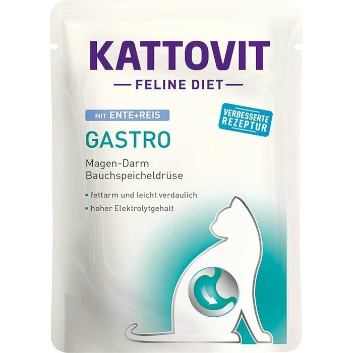 Υγρή Τροφή Γάτας Kattovit Feline Diet Gastro Duck with rice 85g