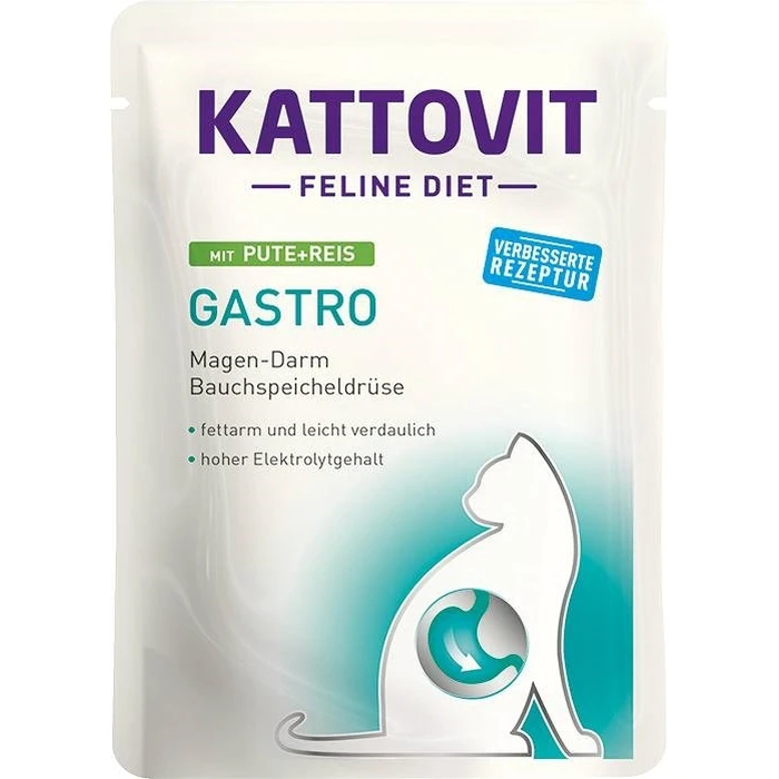 Υγρή Τροφή Γάτας Kattovit Feline Diet Gastro Turkey with rice 85g