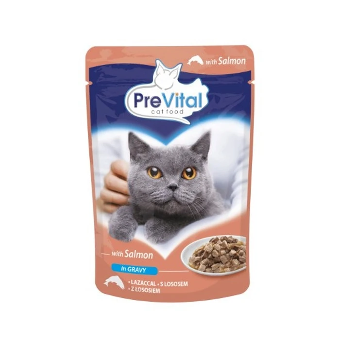Υγρή Τροφή Γάτας Prevital Cat Food Mix 4 Flavors Chicken, Veal, Salmon, Poultry 96 x 100 g