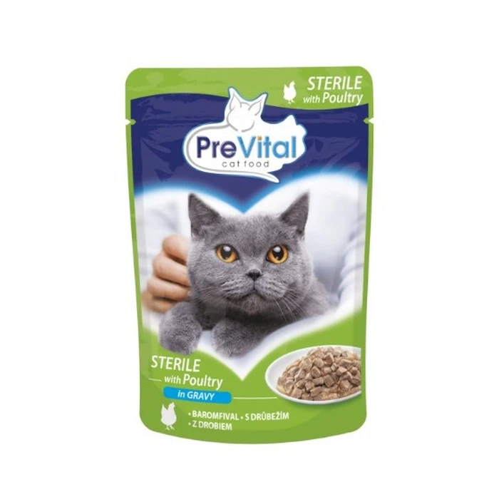 Υγρή Τροφή Γάτας Prevital Cat Food Mix 4 Flavors Chicken, Veal, Salmon, Poultry 96 x 100 g