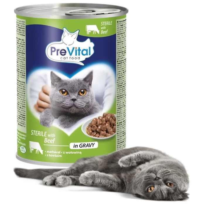 Υγρή Τροφή Γάτας Prevital Cat Food Sterile Beef in Sauce 415g