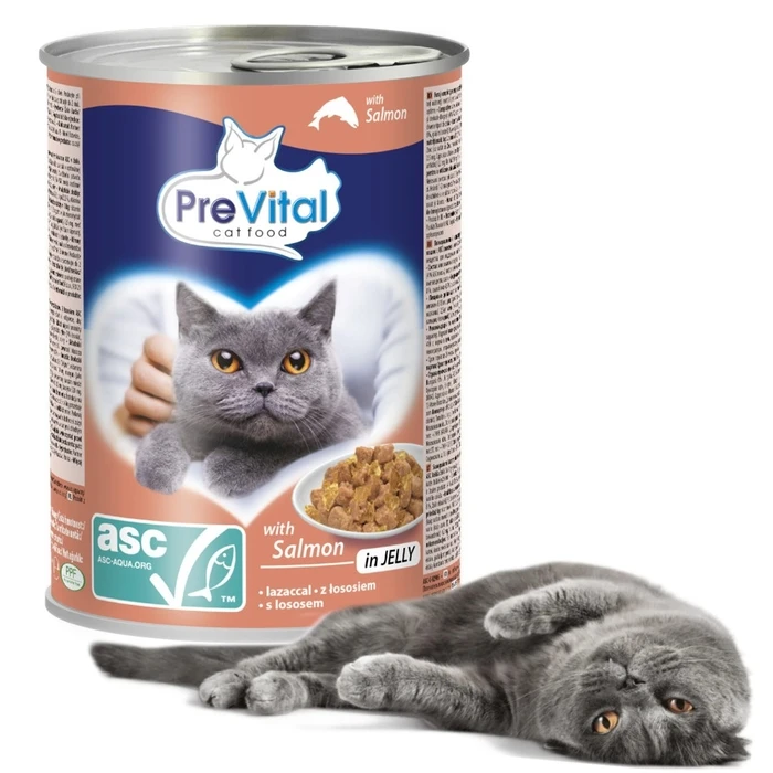 Υγρή Τροφή Γάτας Prevital Cat Food with ASC salmon in jelly 415g