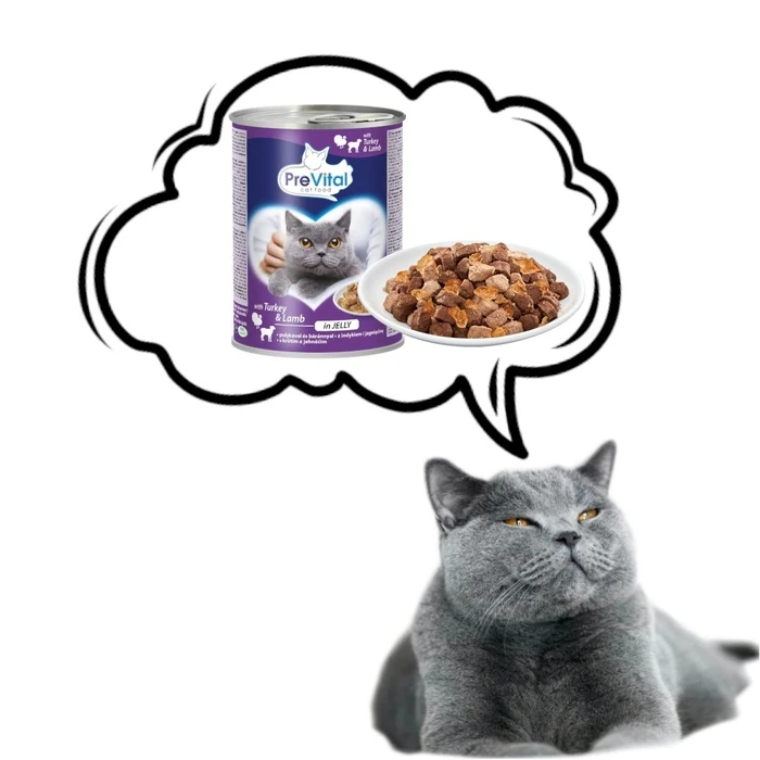 Υγρή Τροφή Γάτας Prevital Cat Food with lamb and turkey in jelly 415g