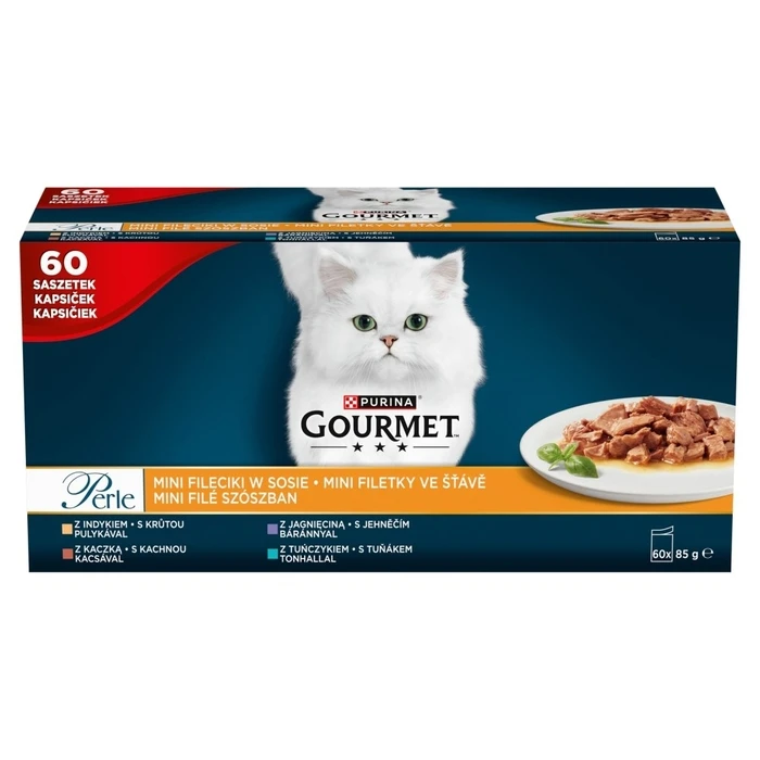Υγρή Τροφή Γάτας Purina Gourmet Perle Mini fillets in sauce 60x85g