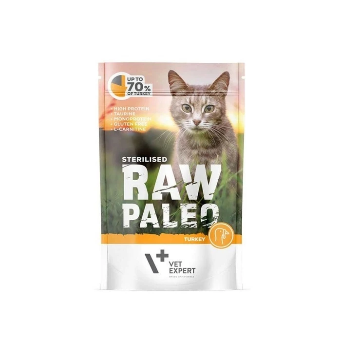 Υγρή Τροφή Γάτας Raw Paleo Adult Cat Sterilised Turkey 100 g