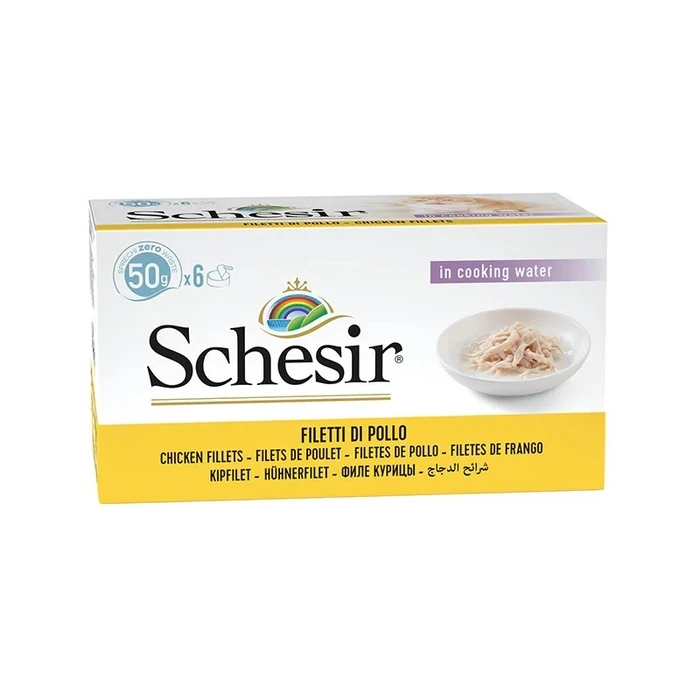 Υγρή Τροφή Γάτας Schesir Chicken fillets in broth 6x50g