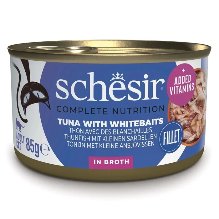 Υγρή Τροφή Γάτας Schesir in cooking water Tuna with Whitebait 85 g