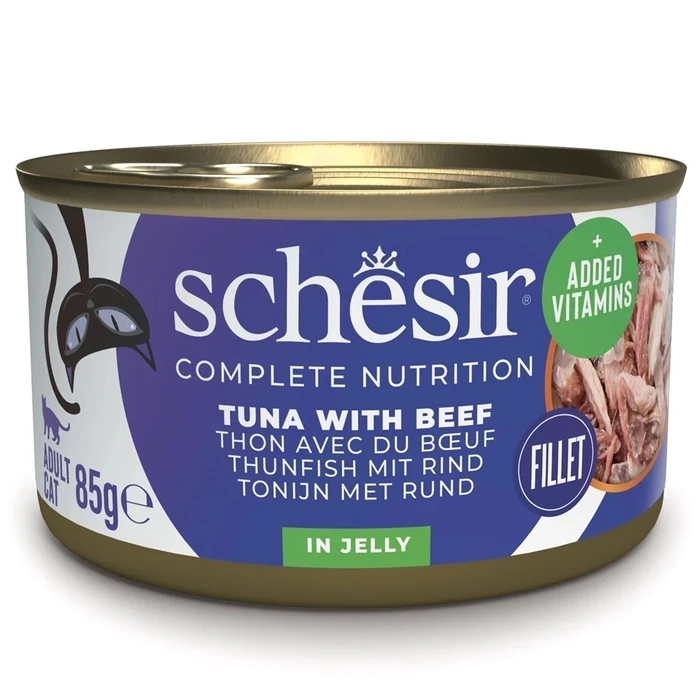 Υγρή Τροφή Γάτας Schesir Tuna with beef in jelly 85g