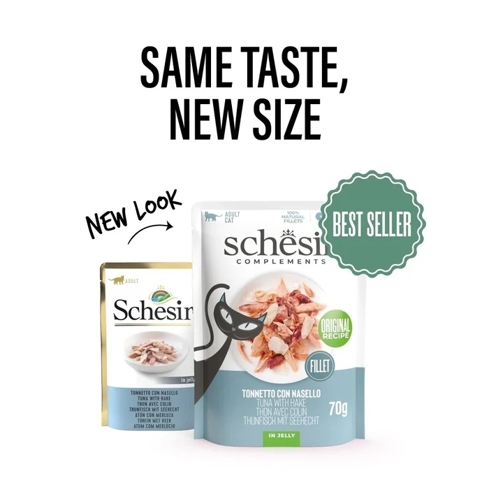 Υγρή Τροφή Γάτας Schesir Tuna with hake in jelly 70g