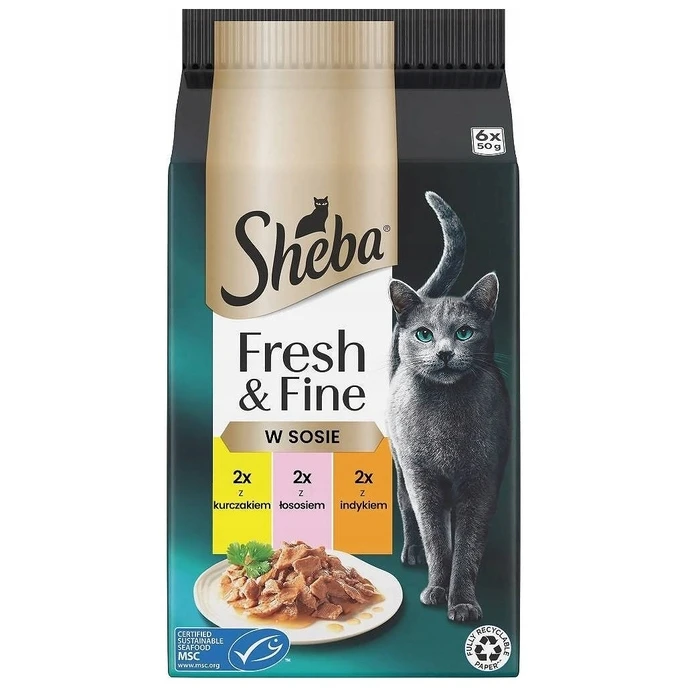 Υγρή Τροφή Γάτας Sheba Fresh & Fine Mini Fish Dishes in Sauce 6 x 50g