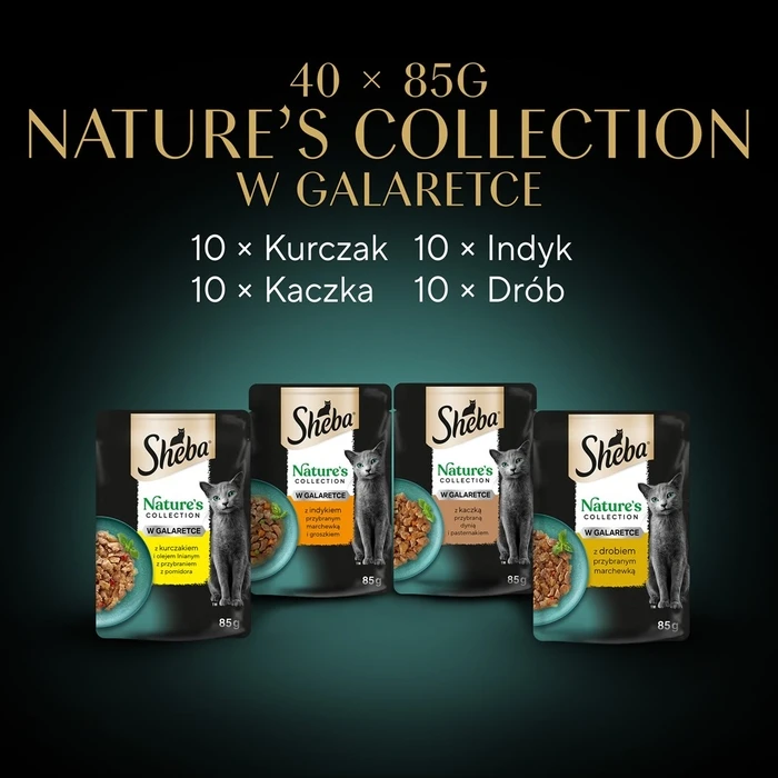 Υγρή Τροφή Γάτας Sheba Nature's Collection Poultry Flavors in jelly 40 x 85g