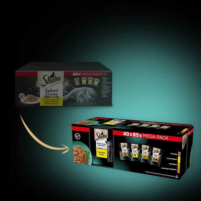 Υγρή Τροφή Γάτας Sheba Selection Select Slices Poultry Flavours 40 x 85g