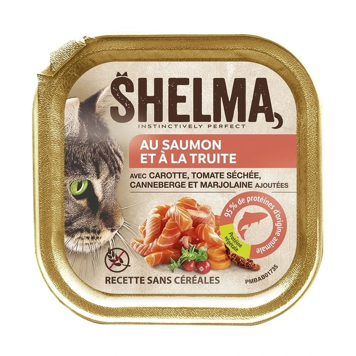Υγρή Τροφή Γάτας Shelma Salmon and trout pate 100g