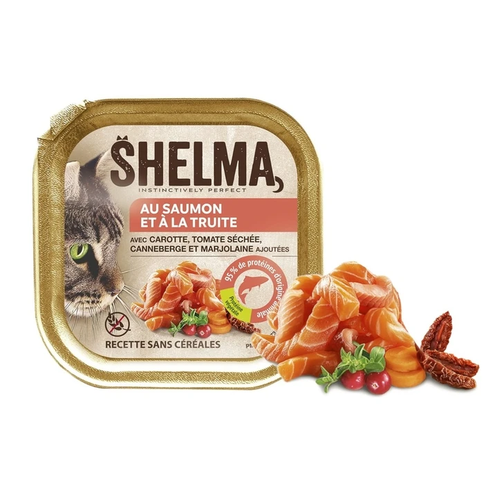 Υγρή Τροφή Γάτας Shelma Salmon and trout pate 100g