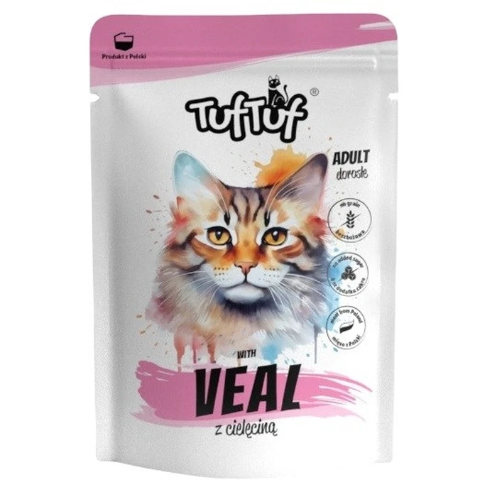 Υγρή Τροφή Γάτας Tuf Tuf with veal 100g