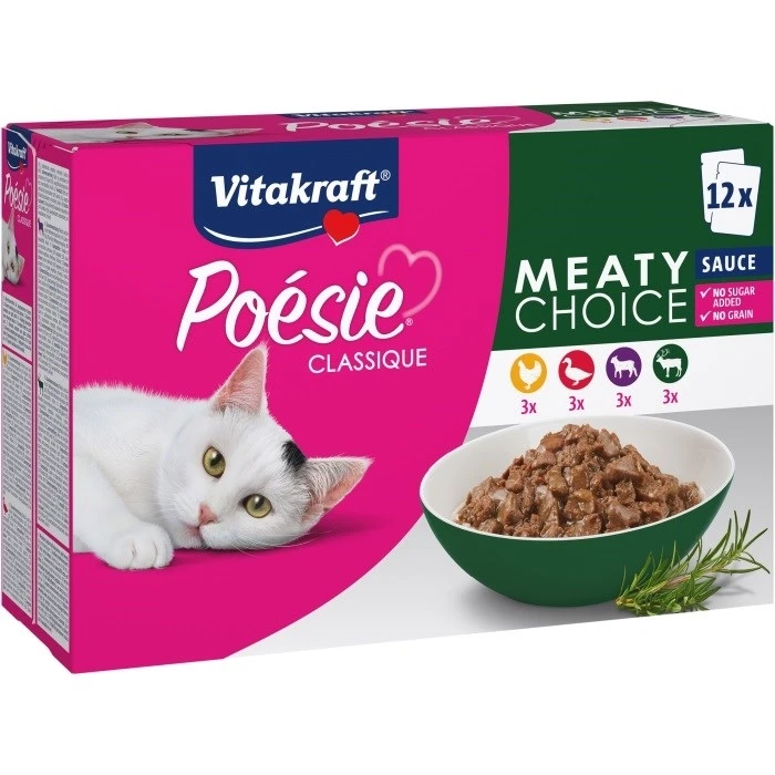 Υγρή Τροφή Γάτας Vitakraft Poésie Classique Meaty choice 12 x 85g
