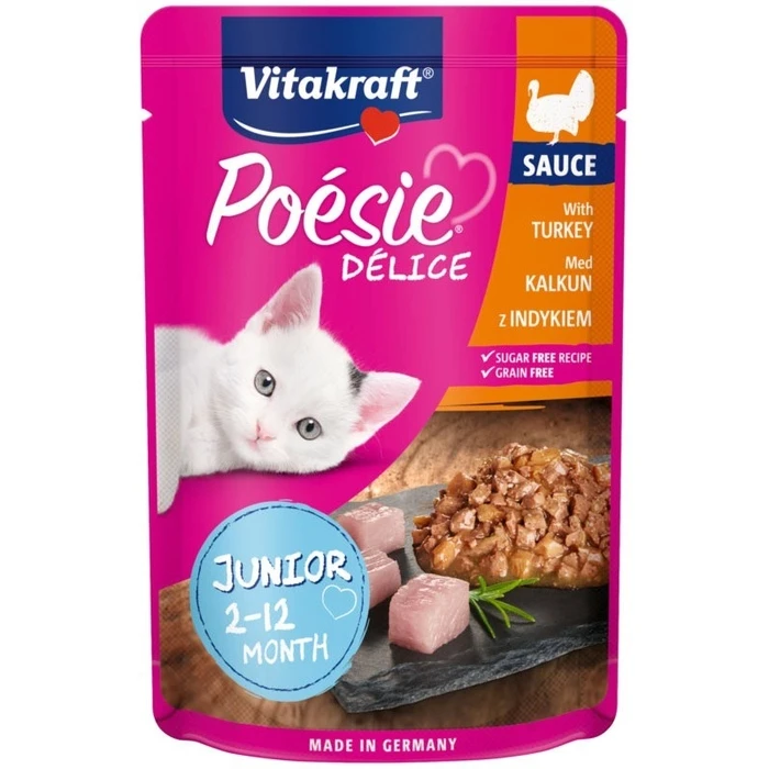 Υγρή Τροφή Γάτας Vitakraft POESIE DELICE JUNIOR turkey 85 g