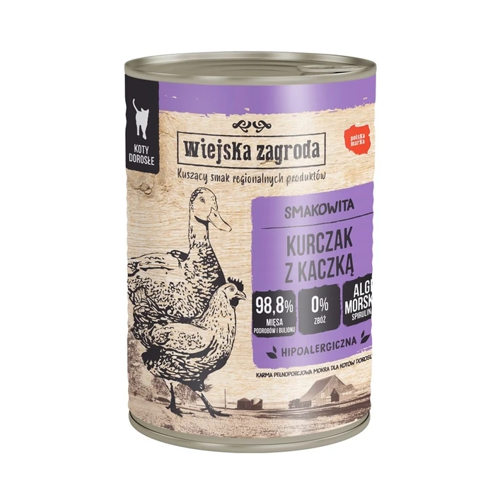 Υγρή Τροφή Γάτας Wiejska Zagroda Chicken with duck 400g