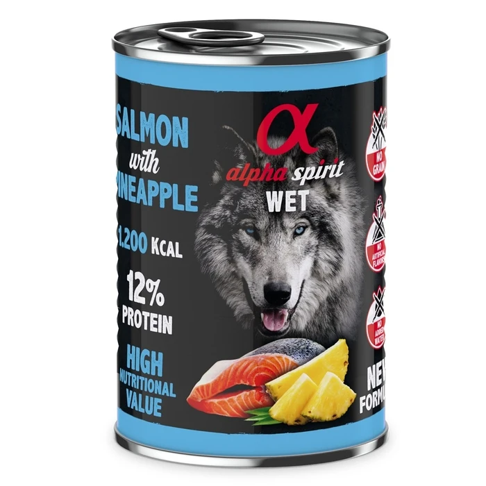 Υγρή Τροφή Σκύλων Alpha Spirit WET Salmon with pineApple 400g