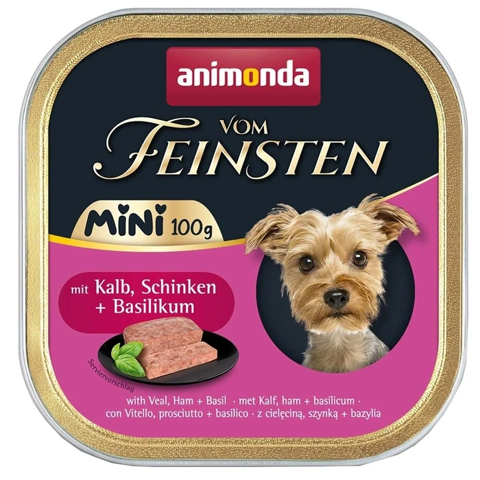 Υγρή Τροφή Σκύλων Animonda Vom Feinsten Adult Mini Veal, ham and basil 100g