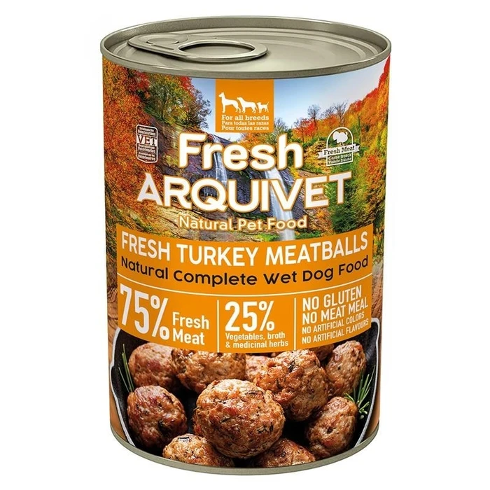 Υγρή Τροφή Σκύλων Arquivet Fresh Turkey Meatballs 400g