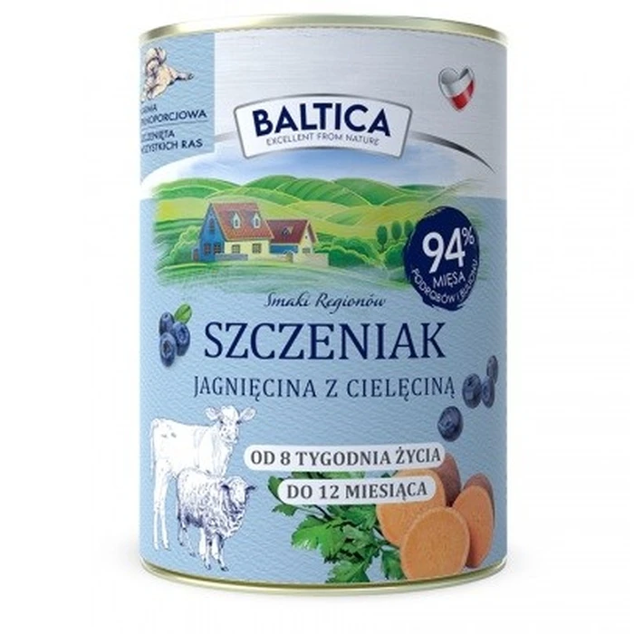 Υγρή Τροφή Σκύλων Baltica Smaki regionów Puppy Lamb with veal 400g