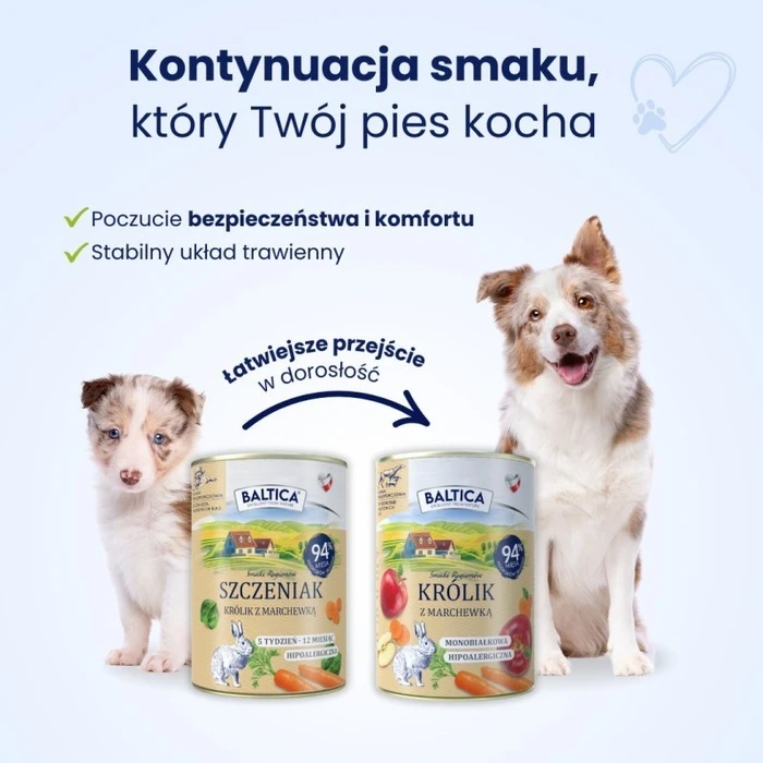 Υγρή Τροφή Σκύλων Baltica Smaki regionów Puppy Rabbit with carrot 400g