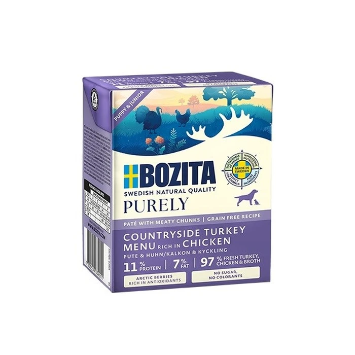 Υγρή Τροφή Σκύλων Bozita Purely Paté Duoprotein Junior Chicken and turkey 370g