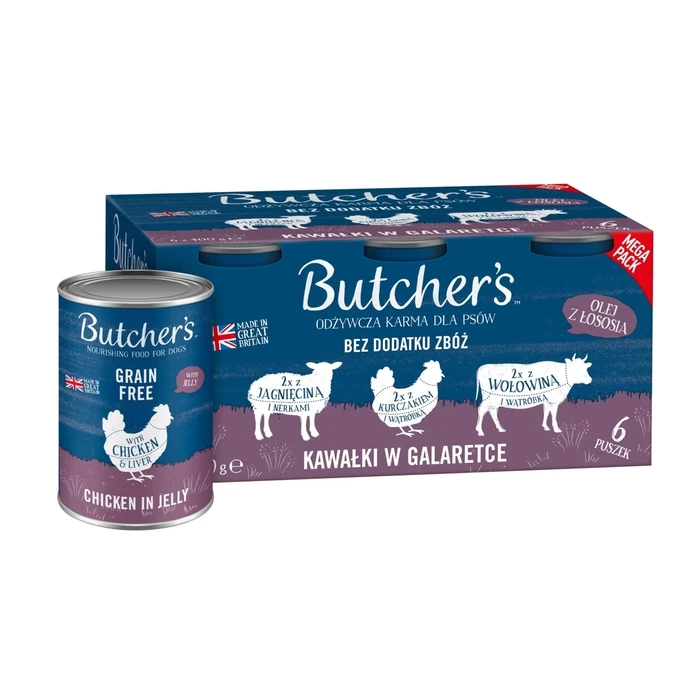 Υγρή Τροφή Σκύλων Butcher's Original Mega pack mix pieces in jelly 6 x 400g