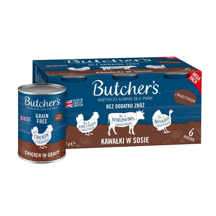 Υγρή Τροφή Σκύλων Butcher's Original Mega pack mix with vegetables in gravy - 6 x 400g