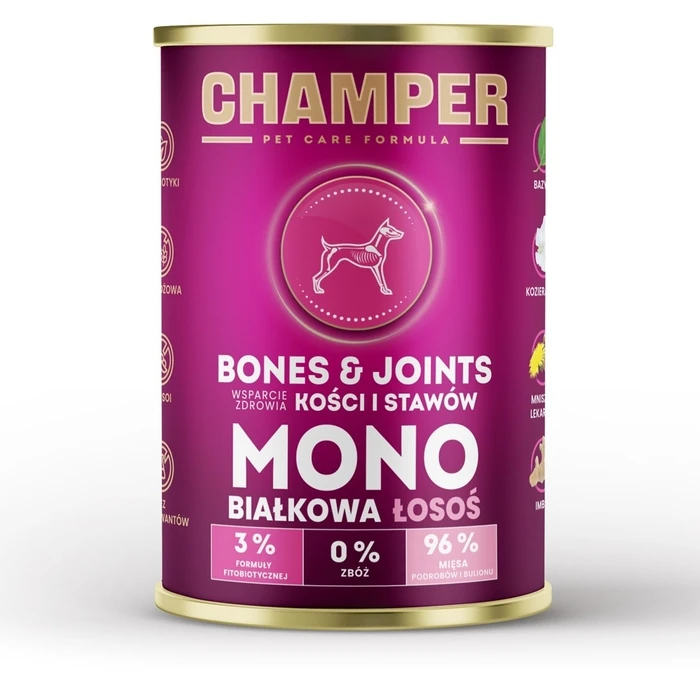 Υγρή Τροφή Σκύλων Champer Bones & Joints Monoprotein Salmon 400g
