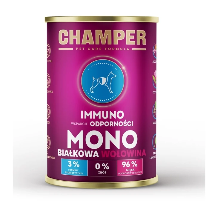 Υγρή Τροφή Σκύλων Champer Immuno Monoprotein Beef 400g