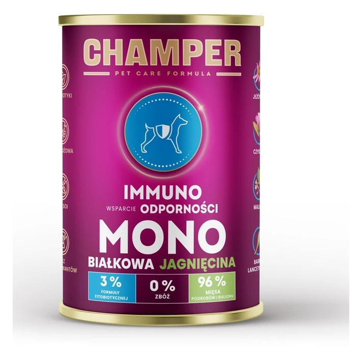 Υγρή Τροφή Σκύλων Champer Immuno Monoprotein Lamb 400g