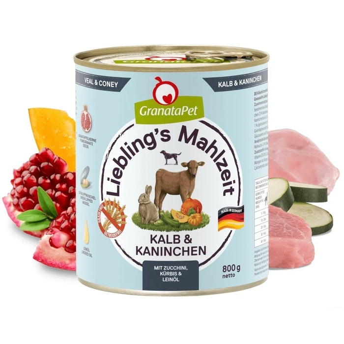 Υγρή Τροφή Σκύλων Granata Pet Liebling's Mahlzeit Veal and coney 800g