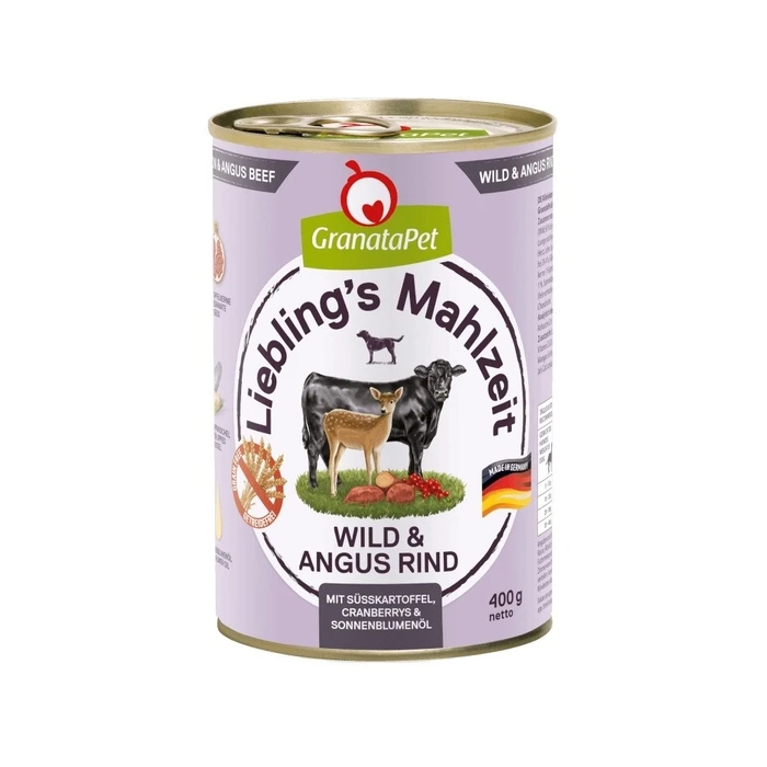 Υγρή Τροφή Σκύλων Granata Pet Liebling's Mahlzeit Venison and angus beef 800g