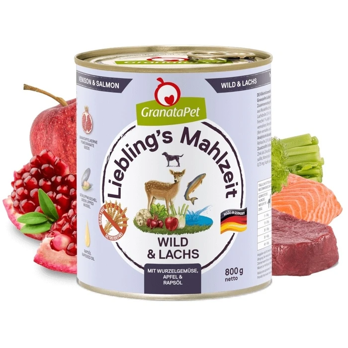 Υγρή Τροφή Σκύλων Granata Pet Liebling's Mahlzeit Venison and salmon 800g