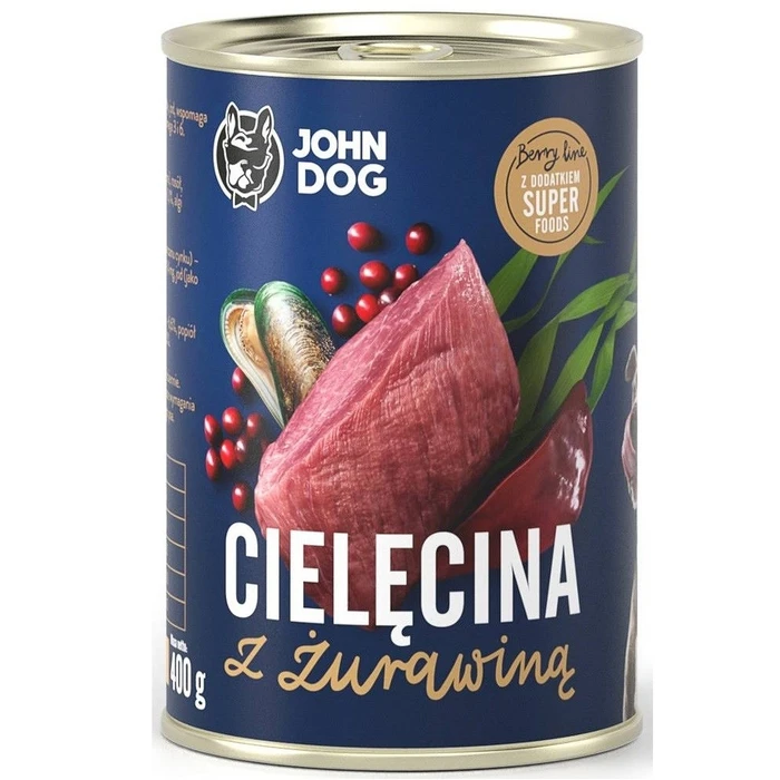 Υγρή Τροφή Σκύλων John Dog Berry Line Adult Veal with cranberries 400g