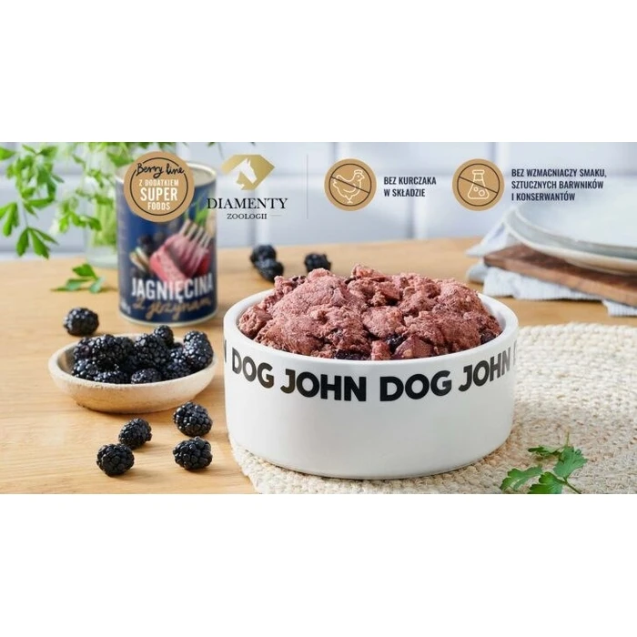 Υγρή Τροφή Σκύλων John Dog Berry Line Lamb with Blackberries 800g