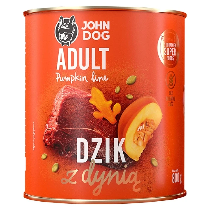Υγρή Τροφή Σκύλων John Dog Pumpkin Line Adult Monoprotein Wild Boar with pumpkin 800g