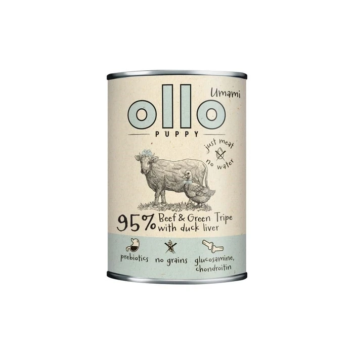 Υγρή Τροφή Σκύλων Ollo Puppy Umami Beef and Green Tripe with Duck Liver 400g