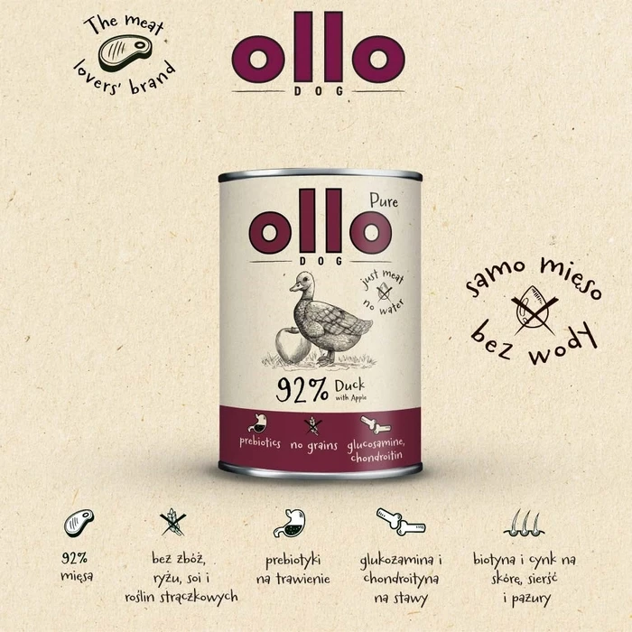 Υγρή Τροφή Σκύλων Ollo Pure Duck with Apple 400g