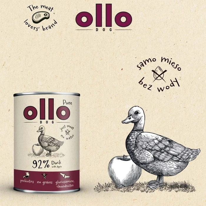 Υγρή Τροφή Σκύλων Ollo Pure Duck with Apple 400g