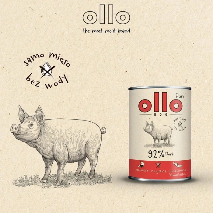 Υγρή Τροφή Σκύλων Ollo Pure Pork 850g