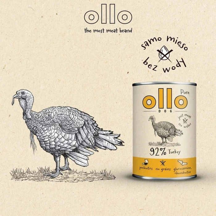 Υγρή Τροφή Σκύλων Ollo Pure Turkey 850g